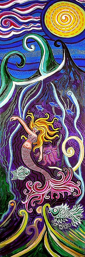 Mermaid Under The Sea Painting by Genevieve Esson
