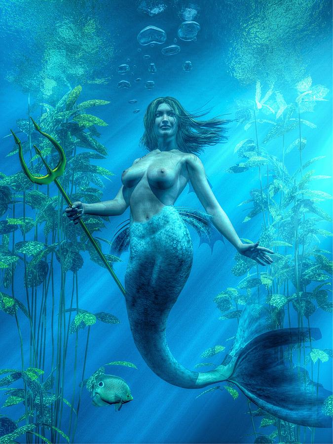 Mermaid Underwater Painting by Kaylee Mason