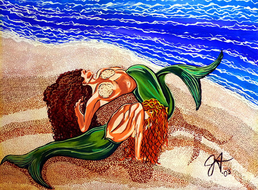 Mermaids Spent Jackie Carpenter Painting by Jackie Carpenter
