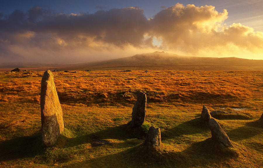 Prehistoric Photograph - Merrivale Stone Rows by Darren Galpin