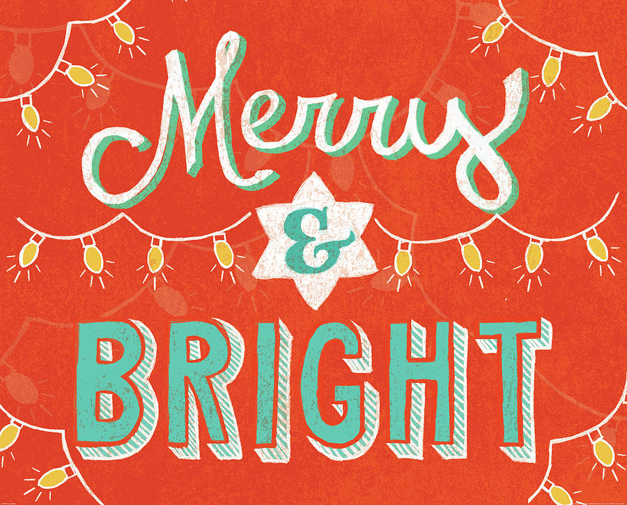 Christmas Painting - Merry And Bright by Mary Urban