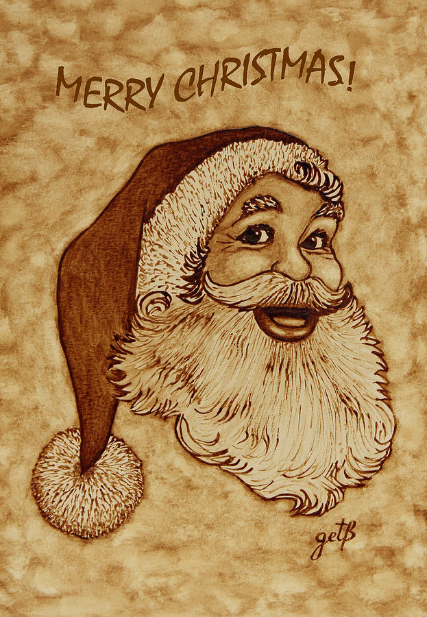 Santa Claus Painting - Merry Christmas 2 by Georgeta  Blanaru