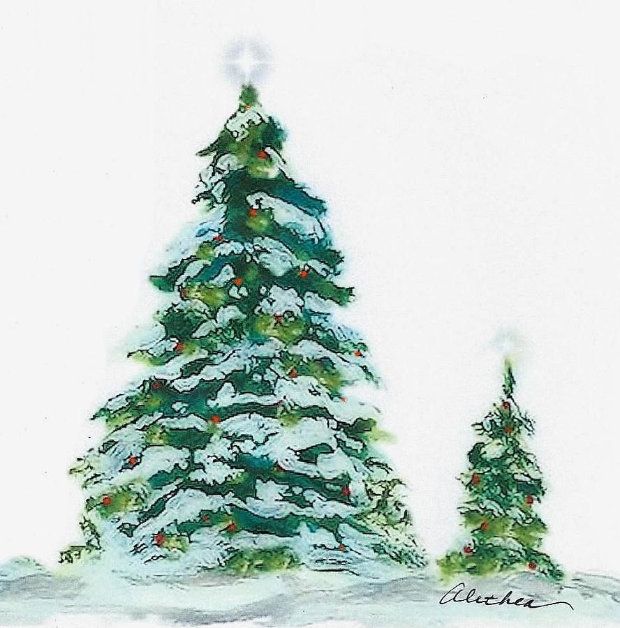 Merry Christmas Painting by Alethea M