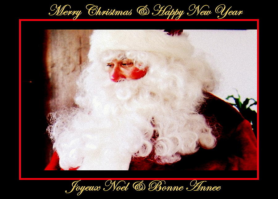 Santa Photograph - Merry Christmas and Joyeux Noel by Martine Wardill