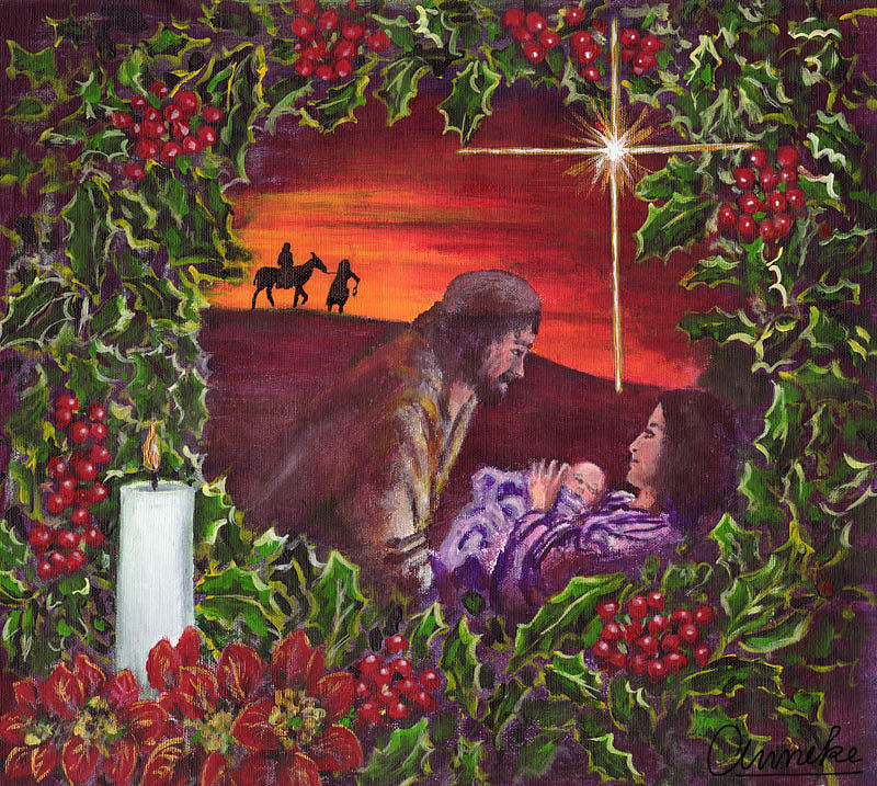 Merry Christmas Painting by Anneke Hut