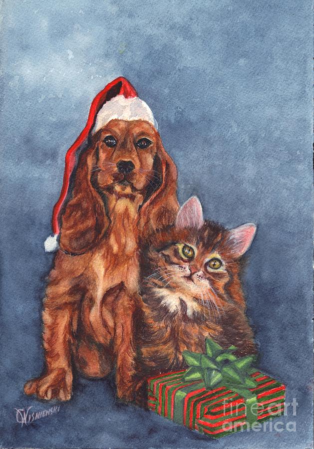 Merry Christmas Painting by Carol Wisniewski