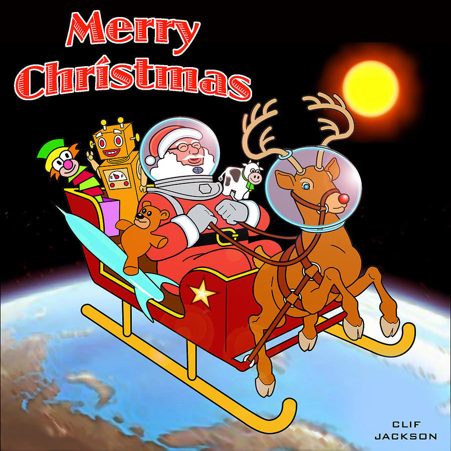 Space Digital Art - Merry Christmas by Clif Jackson