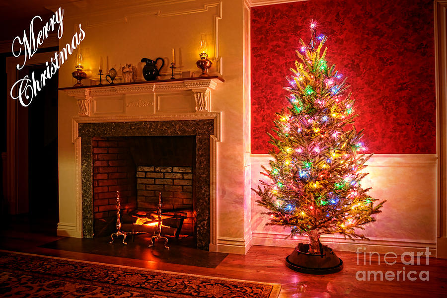 Merry Christmas Fireplace Photograph by Olivier Le Queinec