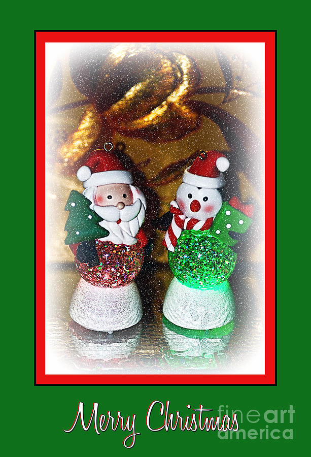 Christmas Photograph - Merry Christmas - Glowing Santas 2 by Kaye Menner by Kaye Menner