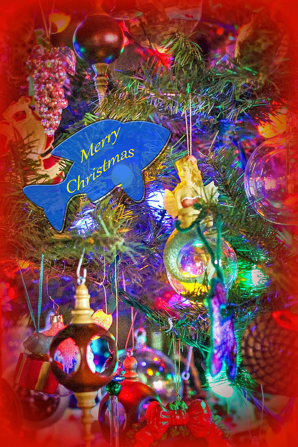 Merry Christmas Greeting Card - Decorated Tree #4 Photograph by Carol Senske