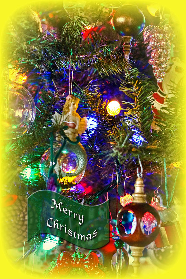 Merry Christmas Greeting Card - Decorated Tree #5 Photograph by Carol Senske