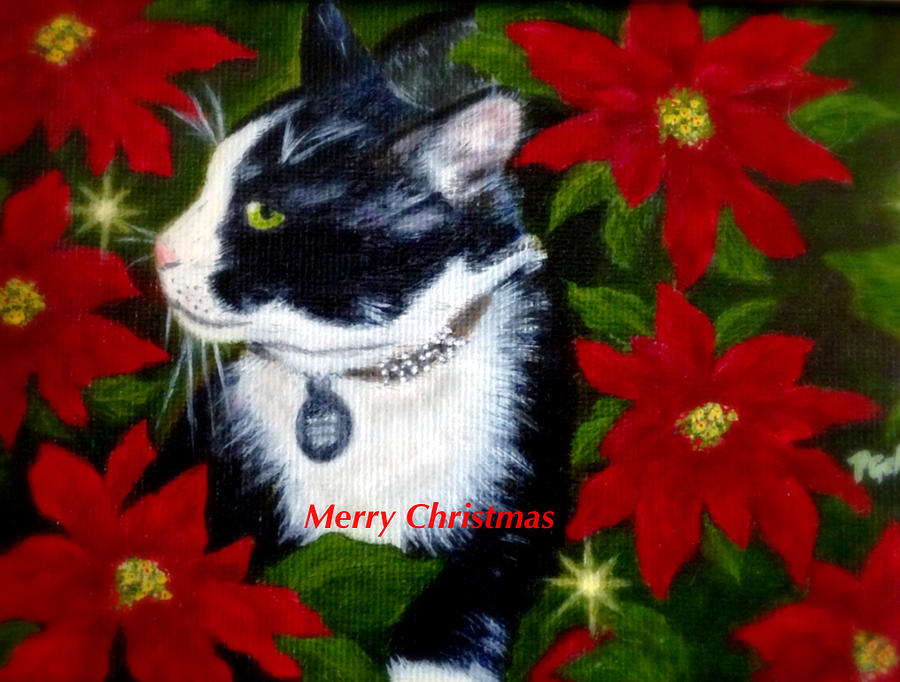 Merry Christmas Kitty Painting by Dr Pat Gehr