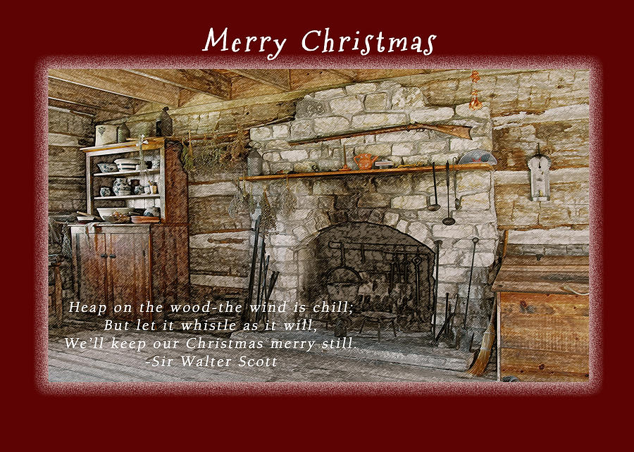 Merry Christmas Log Home Photograph by Michael Peychich