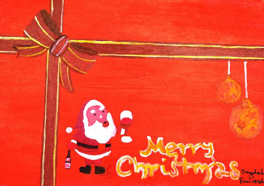 Merry Christmas Painting by Magdalena Frohnsdorff