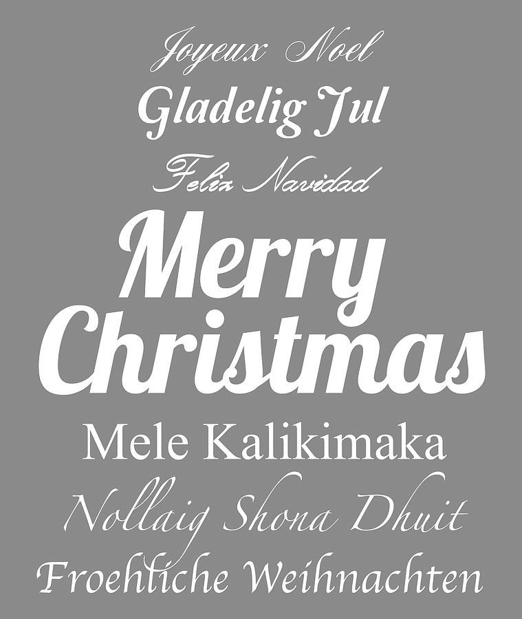 Typography Digital Art - Merry Christmas Many Times Over 2 by Maureen Bates