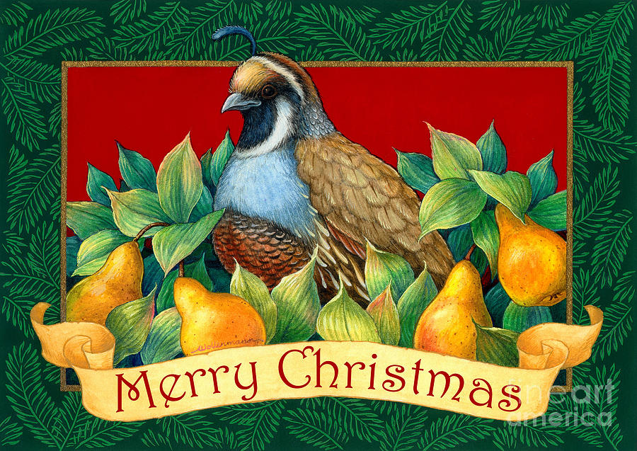 Merry Christmas Partridge Painting by Randy Wollenmann Merry Christmas Partridge Painting by Randy Wollenmann
