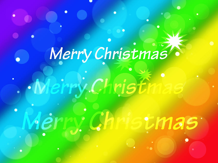 Merry Christmas Rainbow Digital Art by Gill Billington