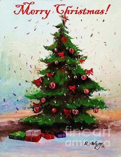 Merry christmas Painting by Rose Wang