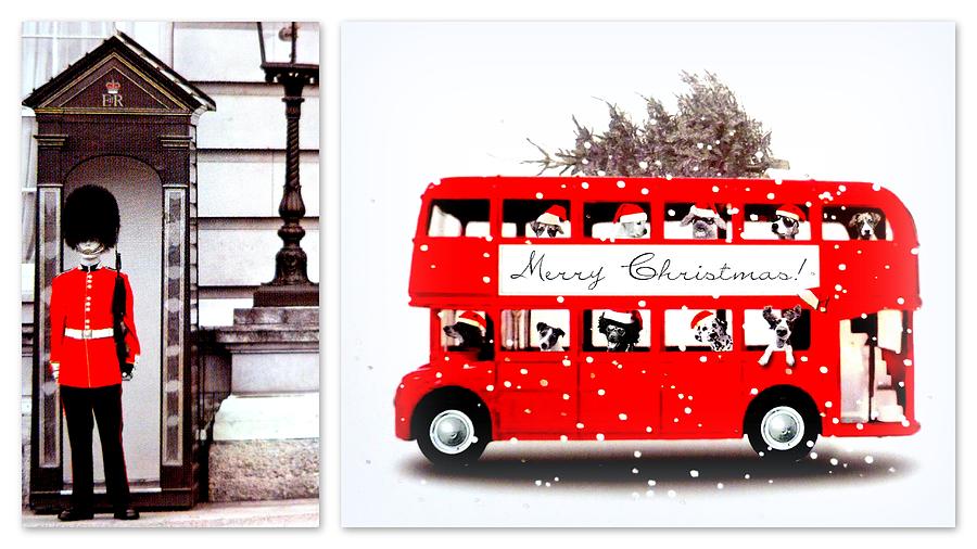 Christmas Digital Art - Merry Christmas Routemaster and London Guard by Angel One
