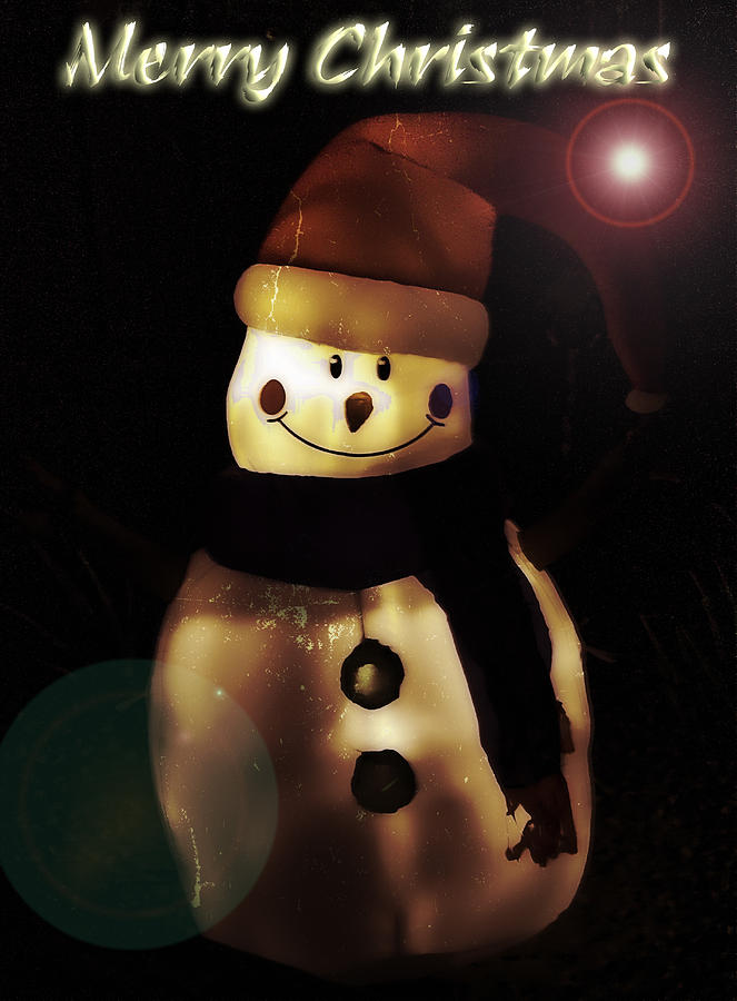 Christmas Photograph - Merry Christmas Snowman  by Saija Lehtonen