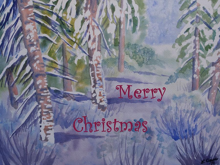 Merry Christmas - Snowy Winter Path Painting by Cascade Colors