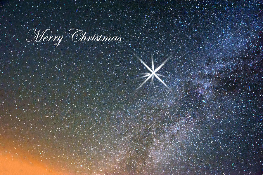 Merry Christmas Star of Bethlehem Photograph by Randall Branham
