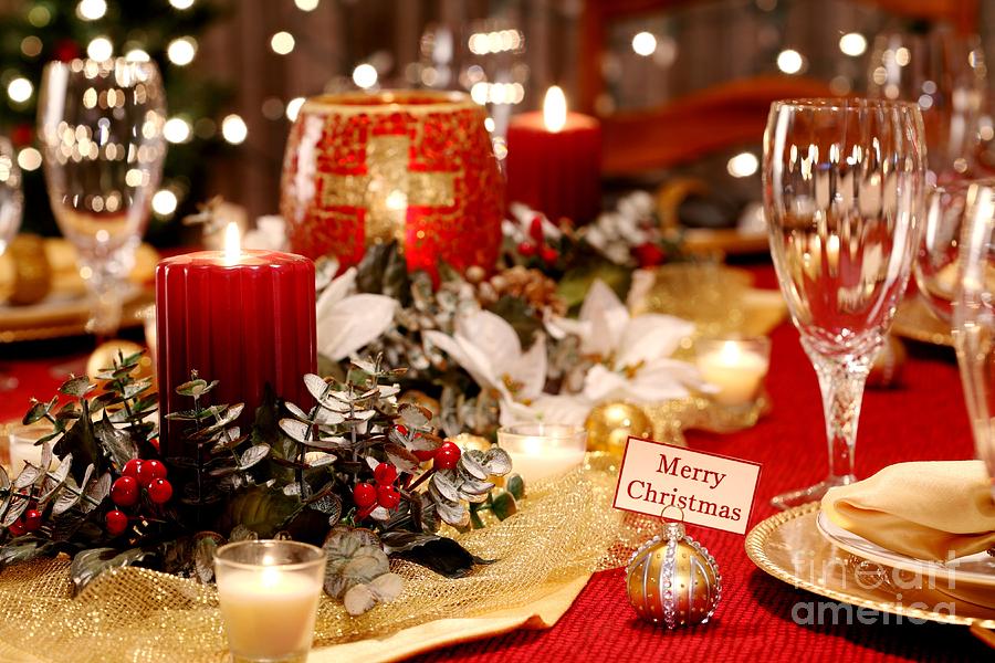 Merry Christmas Table Photograph by Pattie Calfy