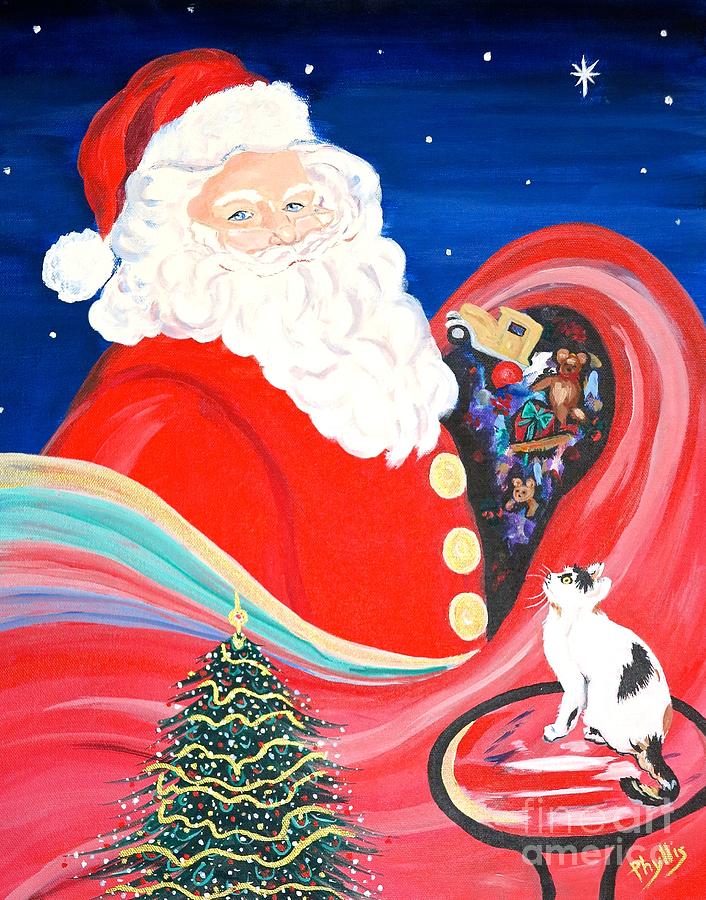 Santas Sleigh Painting by Phyllis Kaltenbach