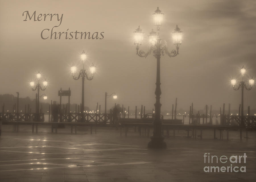 Holiday Photograph - Merry Christmas with Venice Lights by Prints of Italy