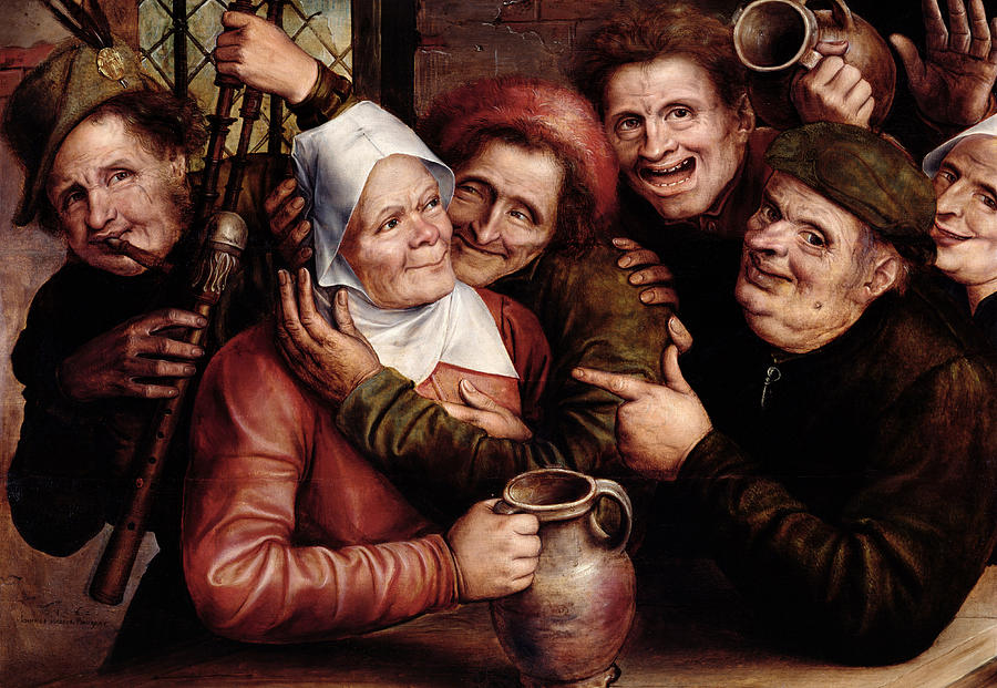 Beer Painting - Merry Company by Jan Massys or Metsys