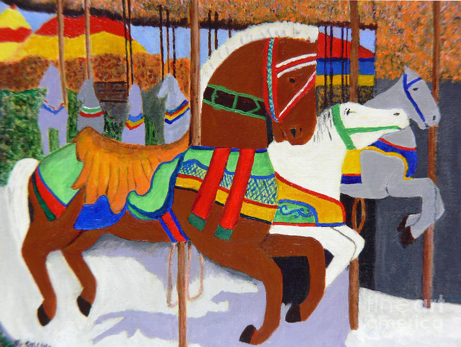 Merry-go-Round Painting by Mary M Collins