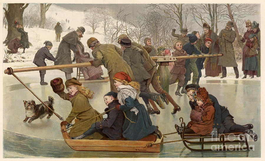 Merry-go-round On The Ice 1890 Photograph by Mary Evans