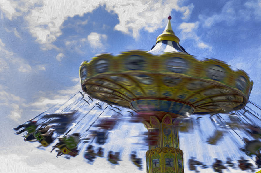 Fantasy Photograph - Merry Go Round Swings by Ralph Vazquez