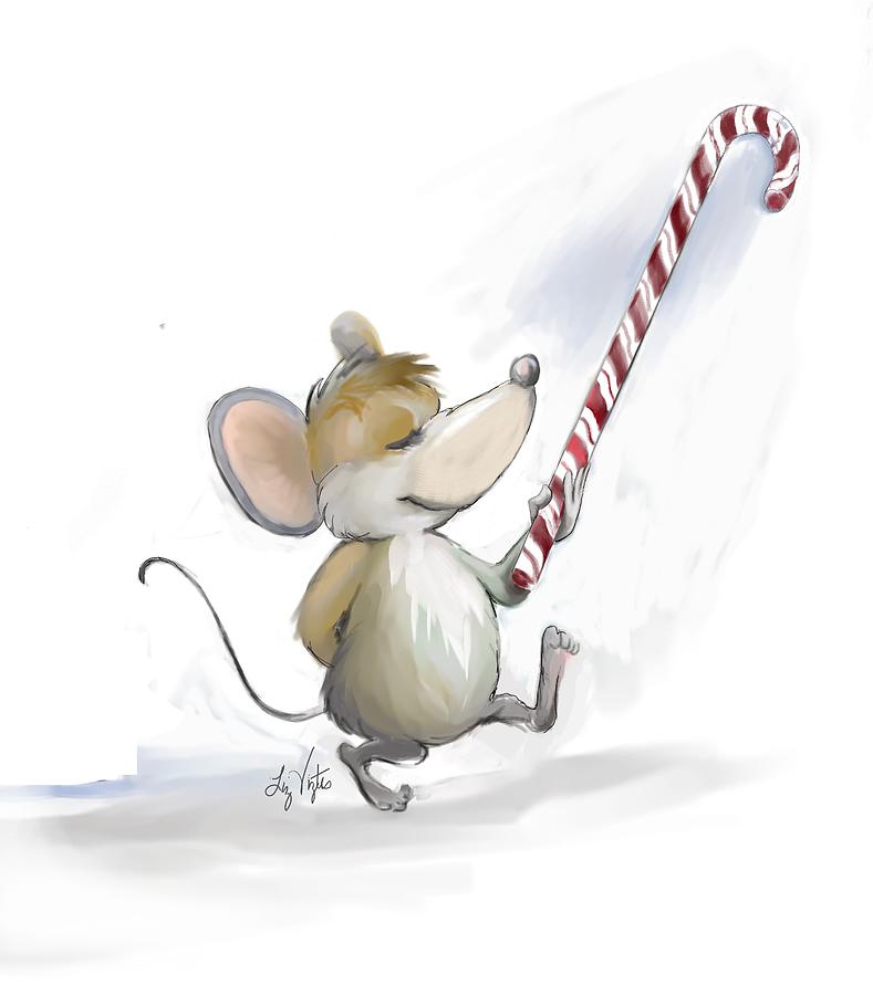 Christmas Digital Art - Merry Mouse Moe by Liz Viztes
