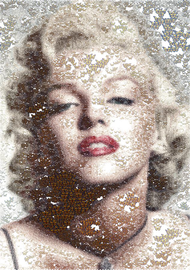 Marilyn - Butterflies Digital Art by Samuel Majcen