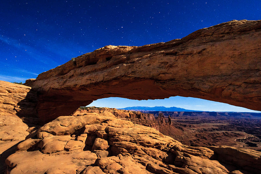 Mesa Arch Moonlight Photograph by Bryan Bzdula
