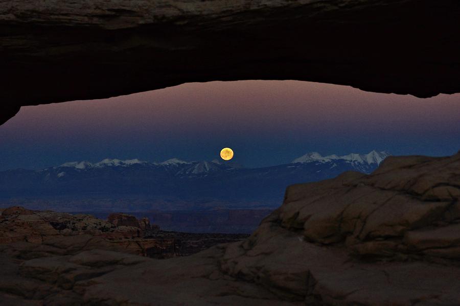 Mesa Arch Moonrise Photograph by Roxie Crouch