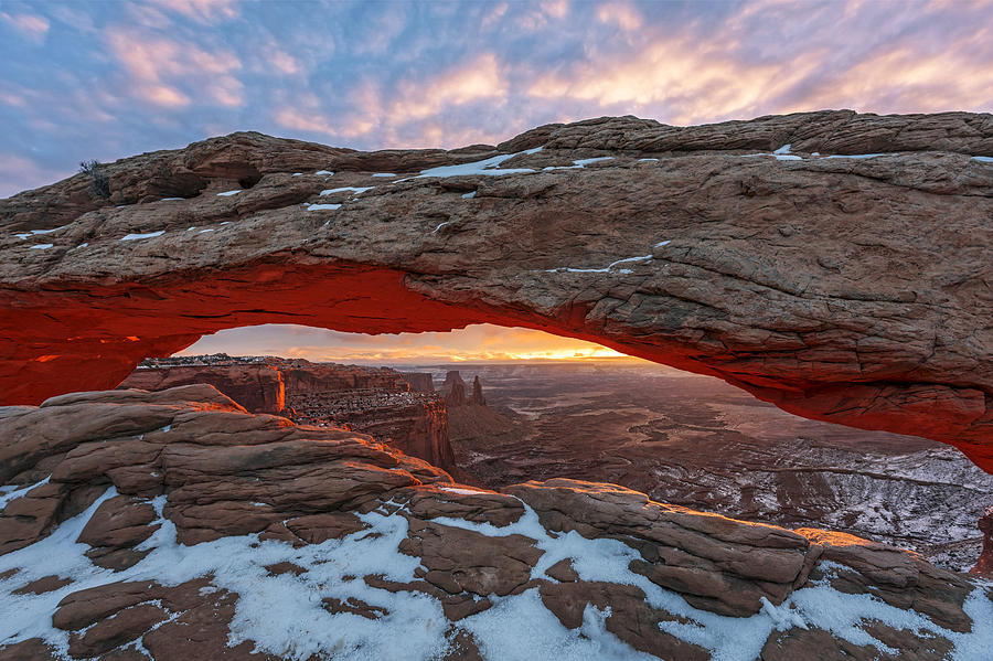 Winter Photograph - Mesa Arch Sunrise by Dustin LeFevre