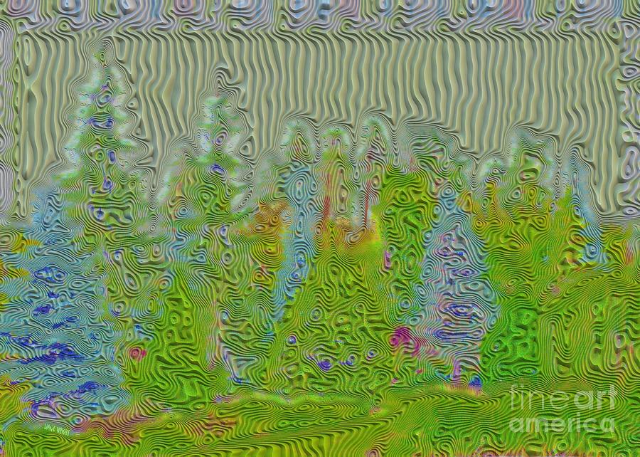 Abstract Digital Art - Meshed Tree Abstract by Liane Wright