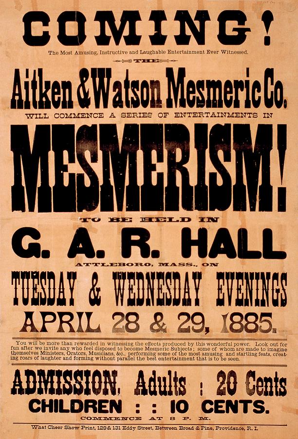 Mesmerism Show Poster Photograph by Library Of Congress/science Photo Library