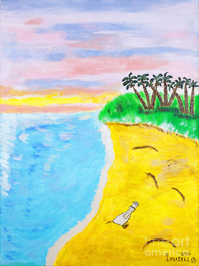 Message Beached Painting by Robyn Louisell