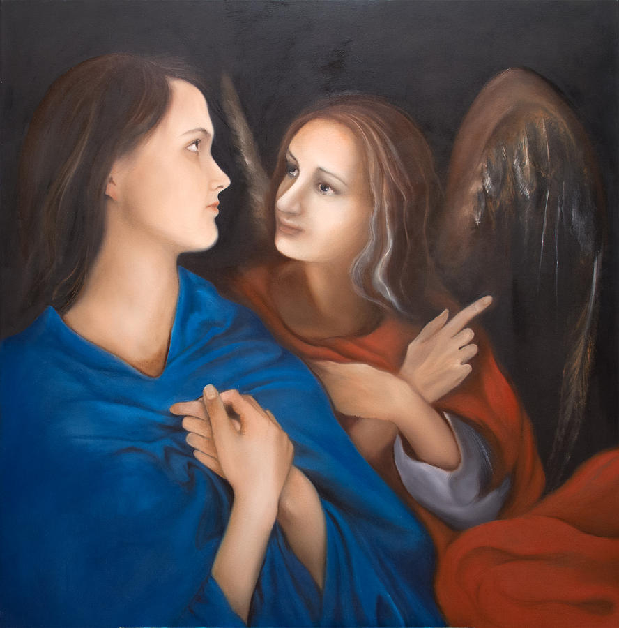 Angels Painting - Message by Gabriela Junosova