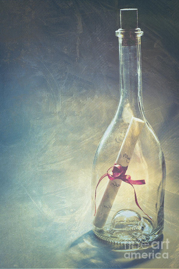 Bottle Photograph - Message in a Bottle by Jan Bickerton