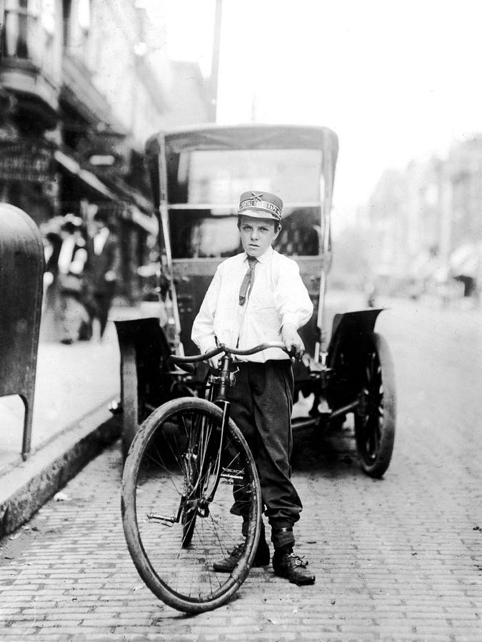 Messenger Boy, Lewis Hine, 1910 Photograph by Science Source