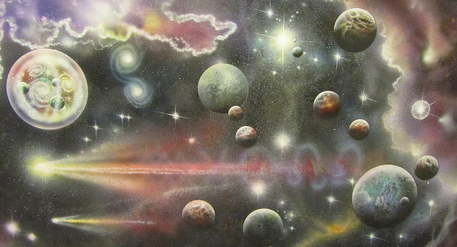 Planet Painting - Messengers From the Multiverse by Sam Del Russi