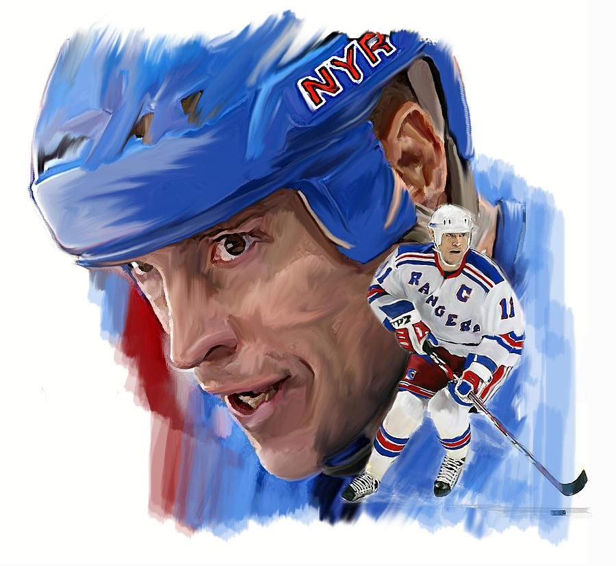 Messier II Mark Messier Painting by Iconic Images Art Gallery David Pucciarelli