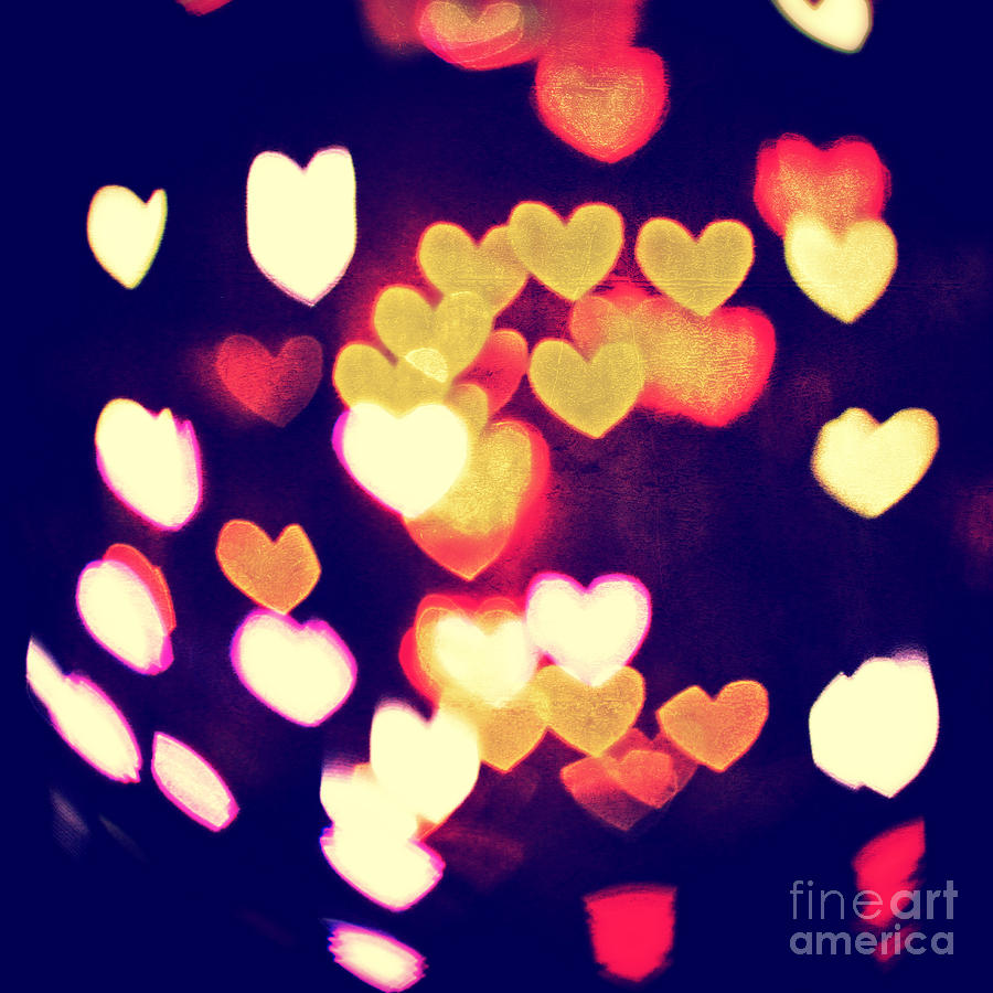 Messy and Colorful Bokeh Hearts with Vintage Feel I Photograph by Beverly Claire Kaiya