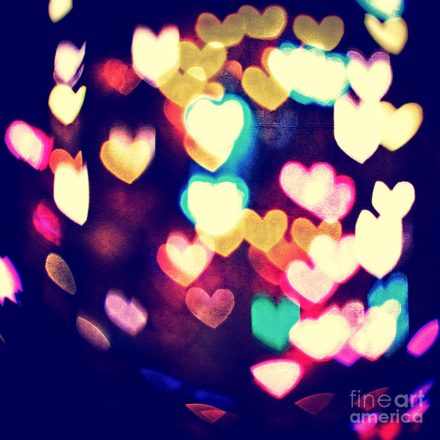 Messy and Colorful Bokeh Hearts with Vintage Feel II Photograph by Beverly Claire Kaiya