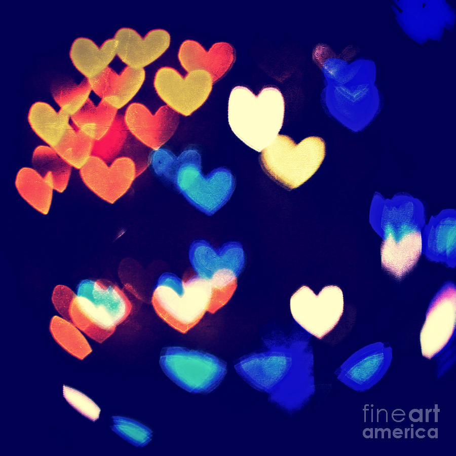 Messy and Colorful Bokeh Hearts with Vintage Feel IV Photograph by Beverly Claire Kaiya