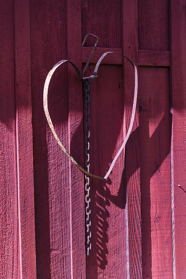 Metal Heart On Red Barn Photograph by Garry Gay
